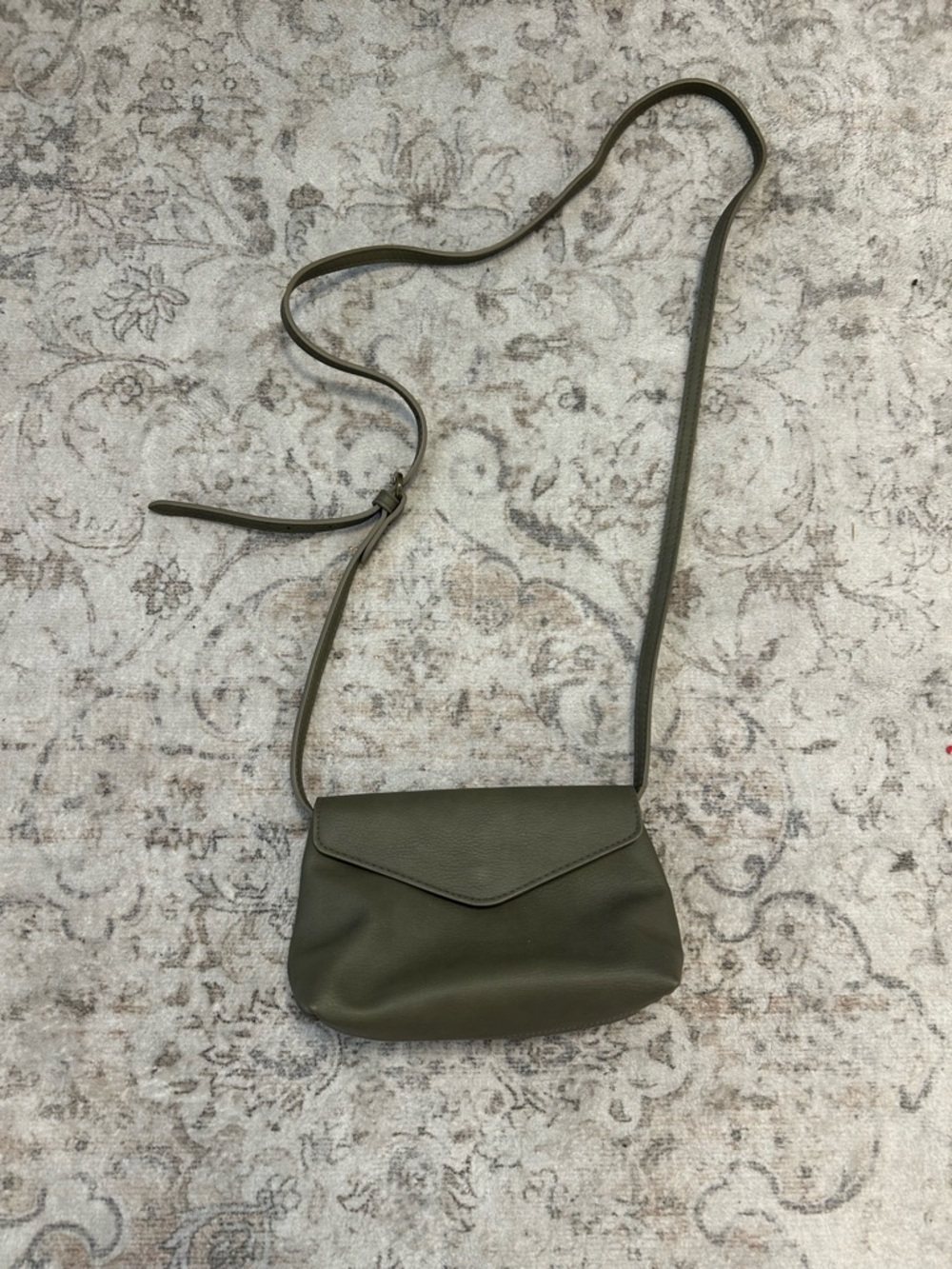 Olive Green Crossbody Bag - Minimal Envelope Design